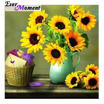 

Ever Moment Diamond Painting Sunflower Full Square Drill Picture Mosaic Needlework Diamond Embroidery 5D DIY Decor S2F767