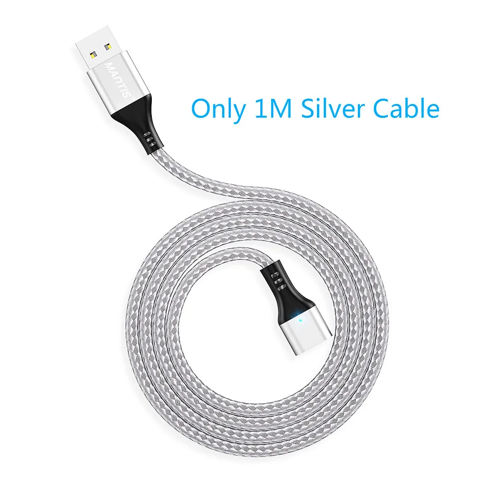 MANTIS Quick Charge 3,0 Магнитный кабель USB C type C кабель для samsung huawei Xiaomi OnePlus Быстрая зарядка Andriod телефонные кабели - Цвет: Only Silver Cable