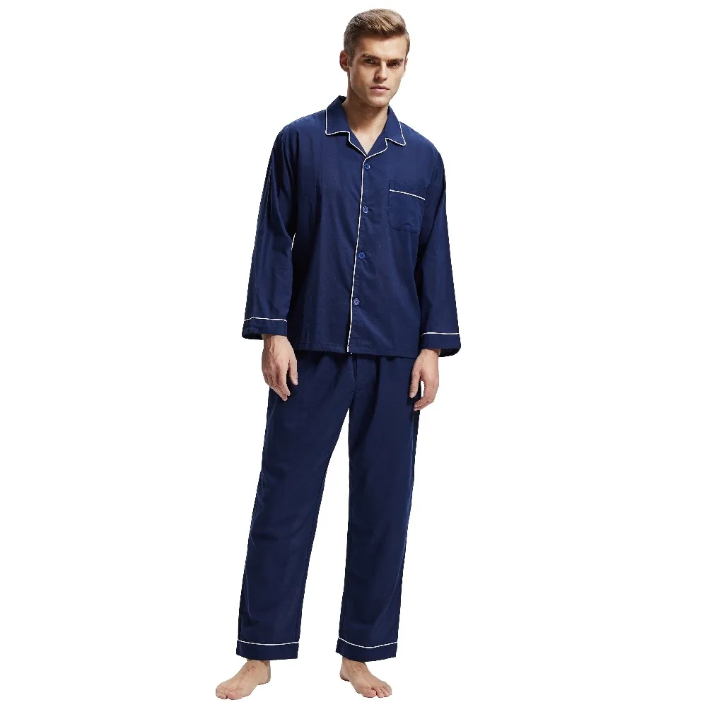 Tony & Candice пижамы Для мужчин пижамы 100% хлопок Для мужчин ночное с длинным рукавом сна Lounge Повседневное Мужская Ночная рубашка мягкая Пижама
