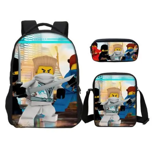 3 шт./компл. Супер Марио Лего ниндзя Бэтмен школьные сумки для детский школьный для детей рюкзак для девочек мальчиков детские рюкзаки Mochila - Цвет: as picture