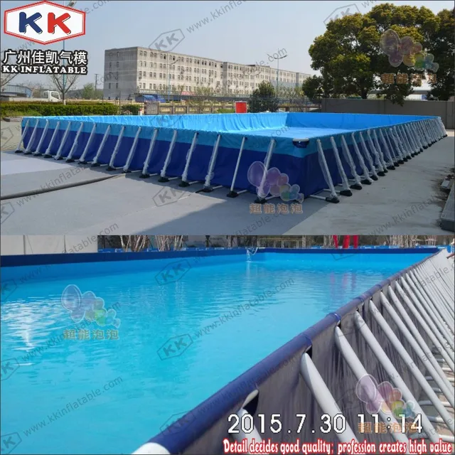 Rectangle Metal Frame Paddling Pool 0.9mm PVC Tarpaulin For Water Park 1