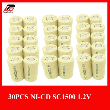

30pcs/1lot Power Cell batteries Rechargeable NI-CD 1.2V 1500Mah SC Accumulator Subc Cell discharge rate 10A-15A