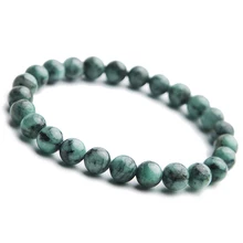 Genuíno natural verde esmeralda cristal redondo contas pulseira 7mm 8mm 9mm 10mm pedra preciosa feminino pedra mais rara pulseira jóias aaaaa