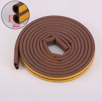 

Door Window Adhesive Sealing Strip Sliding Screen Sash Cupboard Wardrobe Closet Seals EPDM Rubber Gasket 9mm x 6mm 10M Brown