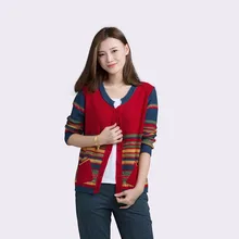 Свитера женские хлопок вязаный свитер с длинным рукавом цветной Повседневный Национальный кардиган размера плюс верхняя одежда куртки пальто Топы