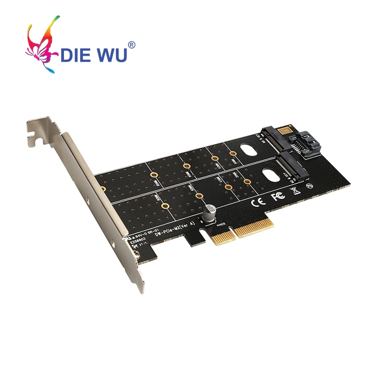 

PCIe to M.2 NVMe SSD NGFF Riser Card PCI Express to M Key B Key SATA Port Expansion Converter Adapter Expansion Card TXB044