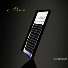 GLESUM все размеры C/D curl 1 поднос, индивидуальное натуральное наращивание ресниц норки. Искусственные, ненастоящие, поддельные для ресниц