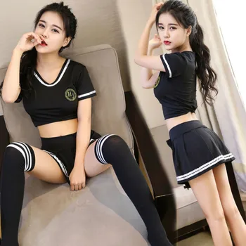 Sexy School Girl Cheerleader Costume Nightclub Party Outfits Football Baby Uniform Korean Japanese Disfraz Sexy