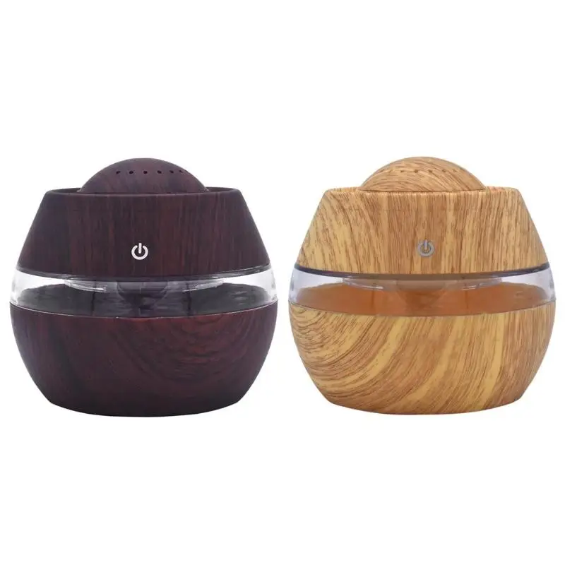 

300ml Mini Ultrasonic Aromatherapy Diffuser USB Aroma Diffuser Wood Grain Humidifier 7 Color LED Night Electric Air Humidifier