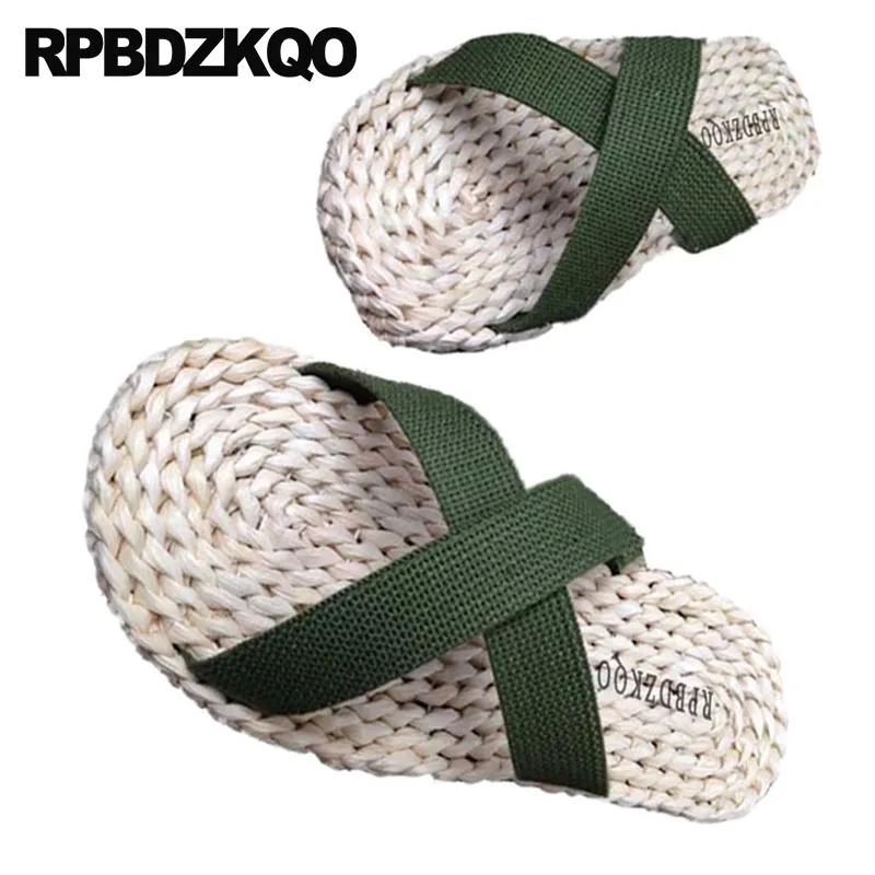 open toe strap designer casual slippers shoes green flat fashion breathable slip on mens sandals 2018 summer outdoor slides open toe strap designer casual slippers shoes green flat fashion breathable slip on mens sandals 2018 summer outdoor slides
