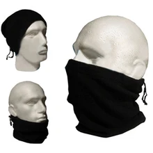 Двухслойная Мужская зимняя теплая Балаклава 3 в 1, флисовая Лыжная шапка, шарф, капюшон, маска для лица, велосипедная шапка