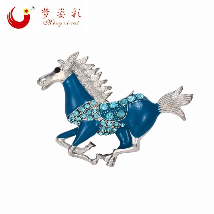MZC винтажные Poppy Running Horse броши из горного хрусталя для женщин мужчин лучшие друзья