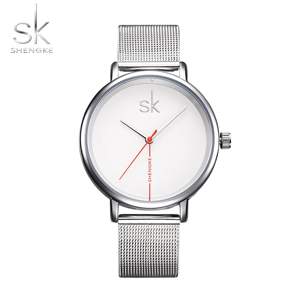 Shengke женские часы Роскошные Топ брендовые деловые часы женские часы кожаные темно-синие Простые Модные Часы женские Relogio Feminino 2018