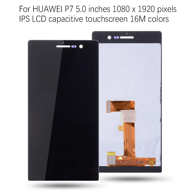 Дешево Дисплей для HUAWEI P7 LCD в сборе с тачскрином на рамке Оригинал 5.0 черный белый