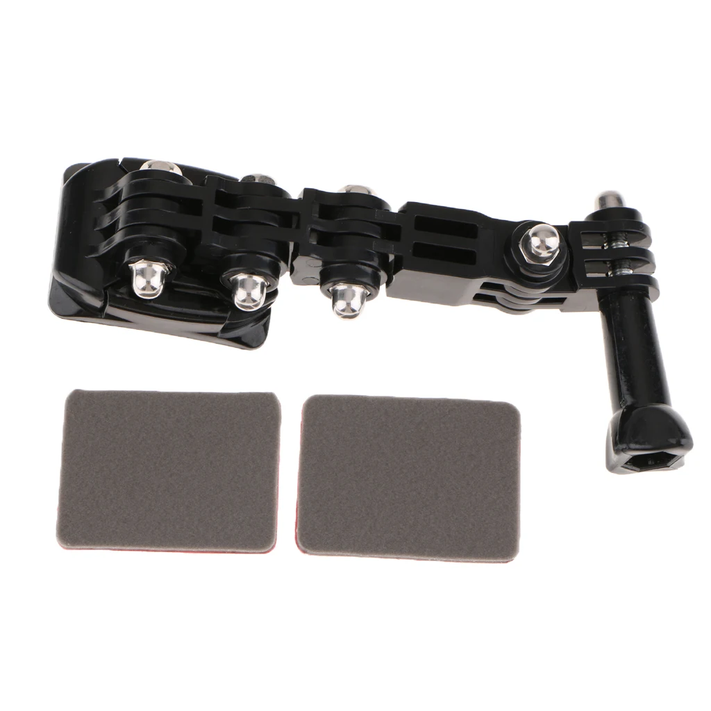 Helmet Mount for GoPro Camera Housing Adapter & 2x Curved Adhesive Pad Rock Climbing Baseball General Purpose