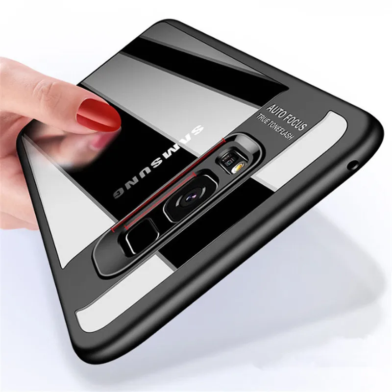 

For Samsung Galaxy S9 Plus phone Case Luxury Ultra Thin Transparent PC & TPU Silicone Back Cover Case for Samsung Galaxy S8 Plus