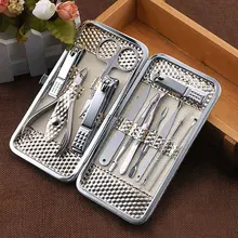 Новинка, 12 шт., маникюрный набор, портативный набор для стрижки ногтей из нержавеющей стали, плоскогубцы для пальцев, пинцет для педикюра, инструменты для ухода за ногтями
