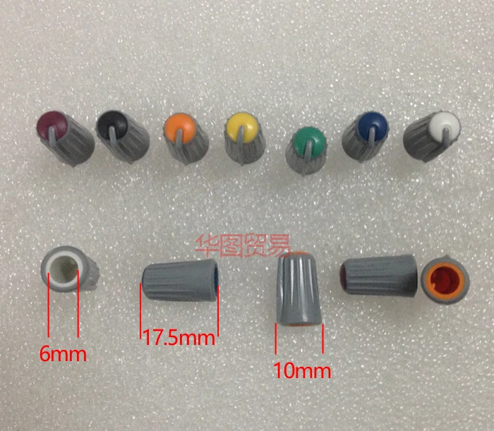 

14pcs Mixer Potentiometer Knob Cap / Half - axis potentiometer Knob / D10mm H18mm 270 degrees