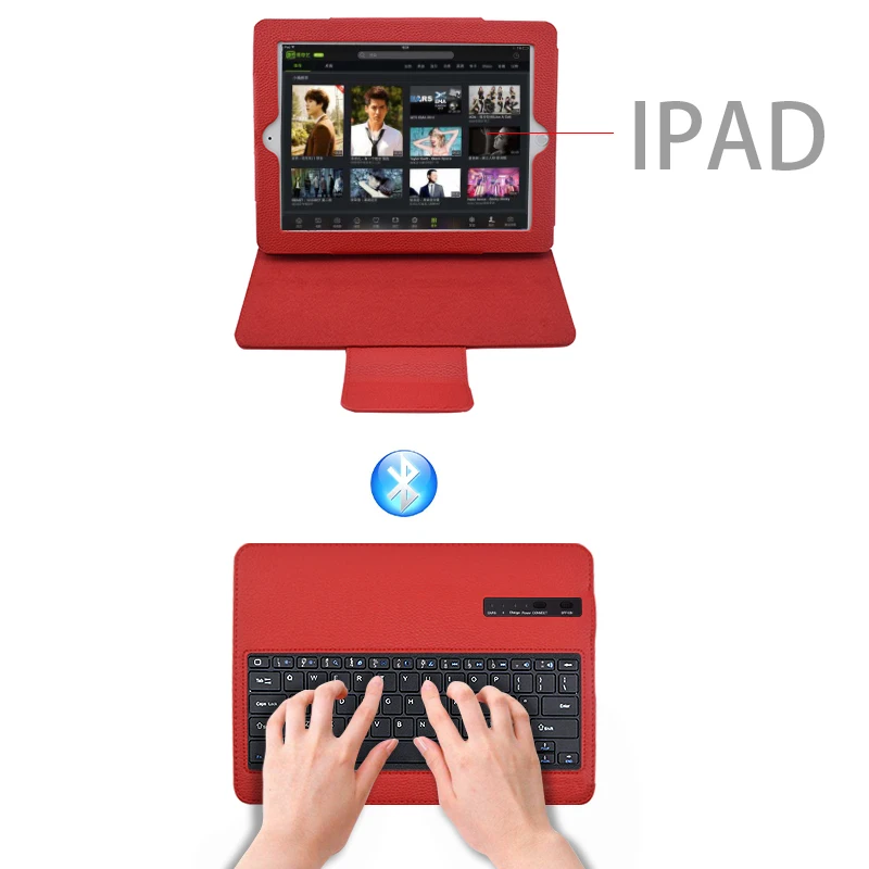 Беспроводная Bluetooth Клавиатура Защитный чехол для iPad Air 2 для iPad 5 6 съемный кожаный чехол подставка с клавиатурой наклейка