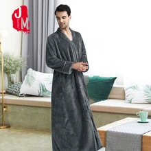 Фланелевый Халат мужской зимний длинный теплый халат с длинными рукавами мужской коралловый флис толстый японский банный халат мужской кимоно сна M L XL XXL