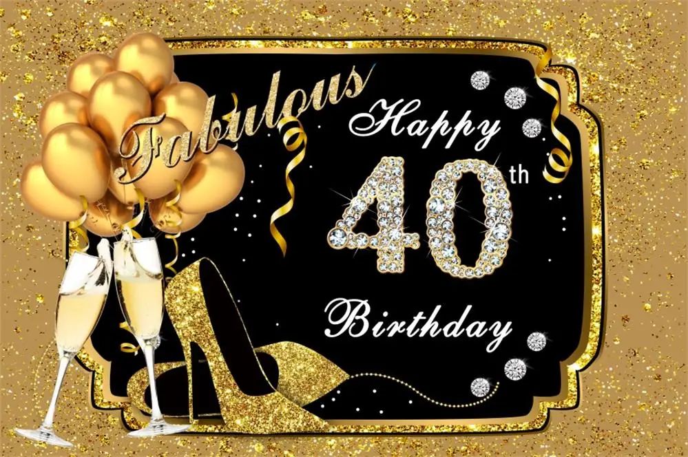 Фотофоны сказочные женщины золотистый воздушный шар счастливый 50th 30 40 60 день рождения алмазные Фото фоны фотосессия Фотостудия - Цвет: NWH05980