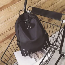 Women Leisure Back Pack Korean Style Ladies Rivet Casual Travel Bags for Teenage Girls Black Bagpack 2019 Fashion Backpack burminsa brand korean style small women genuine leather backpack female travel bags pack causal ladies daypack for teenage girls