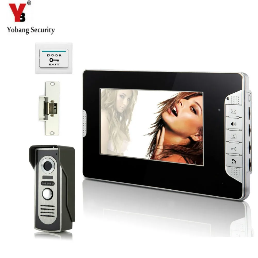 

YobangSecurity 7" Video Door Phone Video Door bell Intercom Monitor Night Vision Camera Doorbell With Door Lock for Apartment