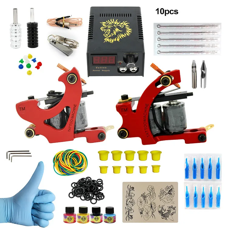 

ITATOO Pens Tattoo Kit Cheap Tattoo Machine Set Kit Tattooing Ink Machine Gun Supplies For Beginner Weapon Professional PX110012