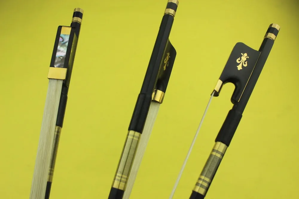 1Pc New Pro Black Carbon Fiber Viola Bow White Horse Hair