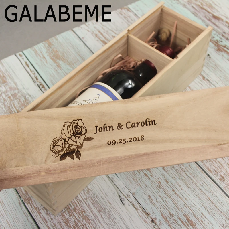 Galabeme деревянная винная коробка под заказ искусственная и дата свадебный