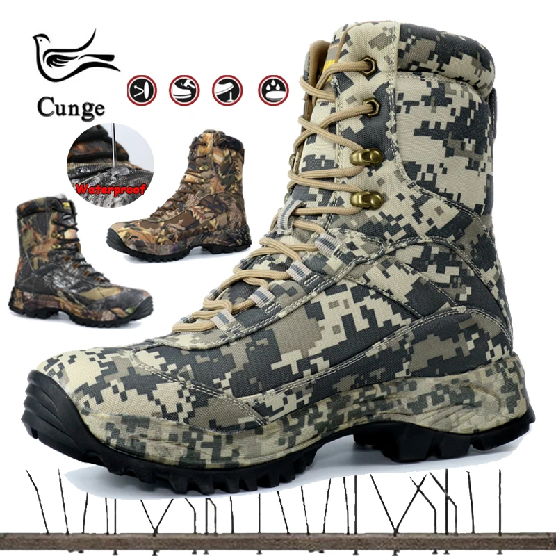 

Men's hot Breathable hiking shoes desert Combat Boots Military male Tactical Ankle Boots Army Shoes waterproof shoes snow boots