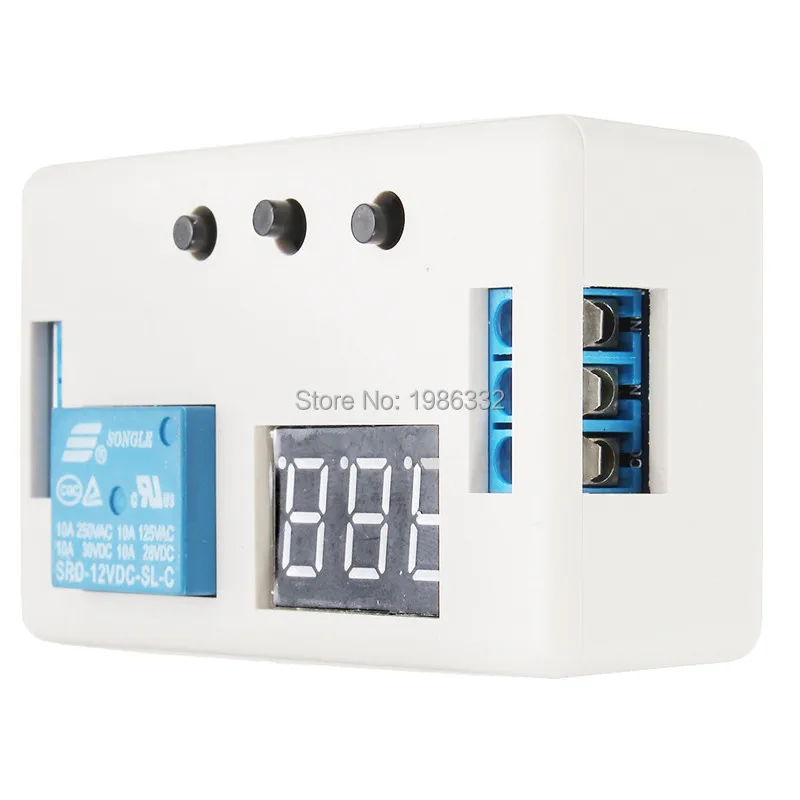 

WS16 DC12V LED Display Automation Delay Timer Control Switch Multifunction Self-lock PLC Cycle Delay Time Relay Module with case