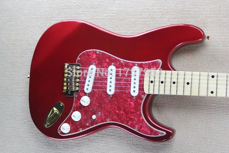 

Free shipping custom guitar factory 2017 New!!! Real photo F ST Gold hardware Apple red Electric guitar ST model 1111
