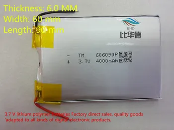 

(free shipping)Polymer lithium ion battery 3.7 V, 606090 can be customized wholesale CE FCC ROHS MSDS quality certification
