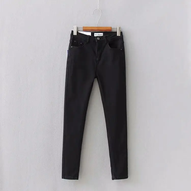 Осень, стиль, женские винтажные Стрейчевые узкие брюки-карандаш, женские уличные модные джинсы с высокой талией, тонкие универсальные джинсы