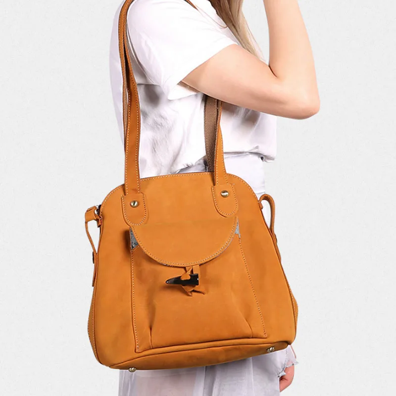 Women Backpack Crazy Horse Cowhide Daypack Casual Shoulder Bag New