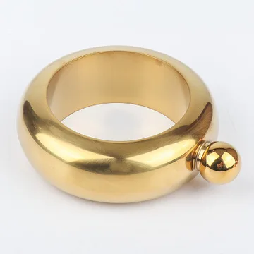3,5 унций персонализированный браслет фляжка выгравированное имя на заказ подарок подружки невесты 304 нержавеющая сталь - Цвет: Gold