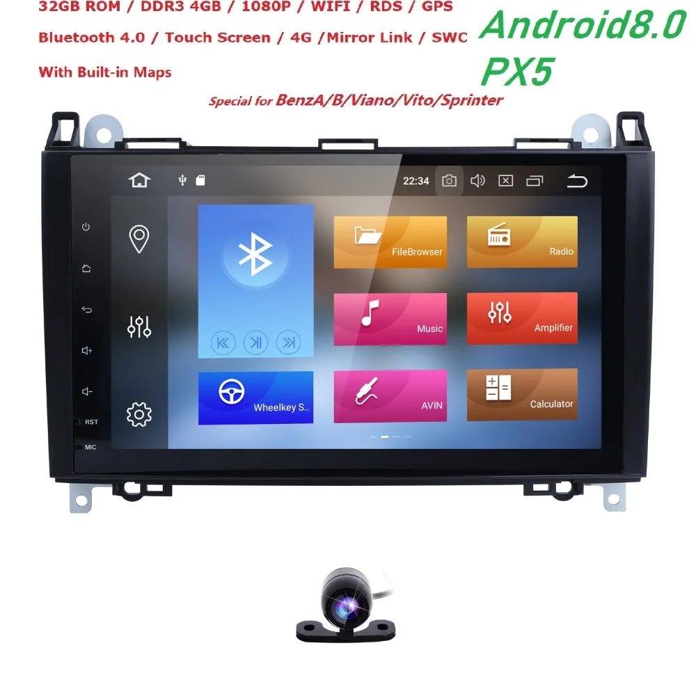 

9' Android 8.0 Car Multimedia for Mercedes Benz sprinter Vito W639 Viano W169 W245 W209 W906 Crafter AutoRadio PX5 Wifi 4GB+32GB