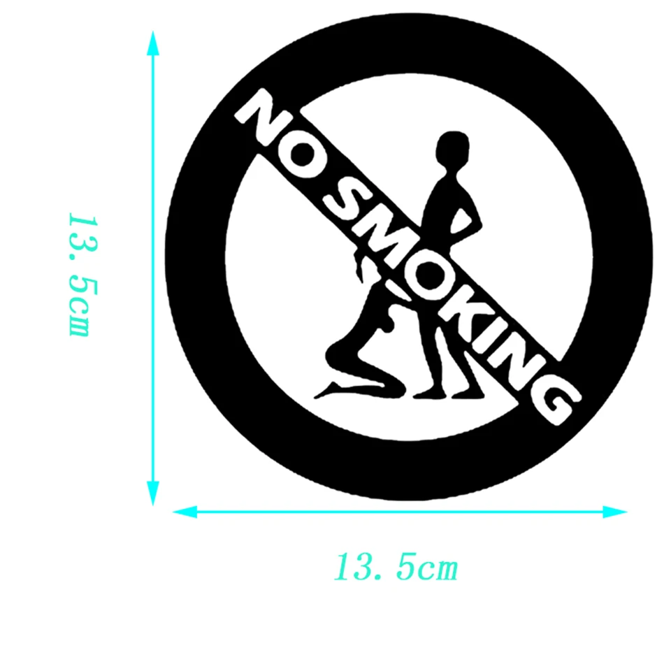 Girl And Boy No Smoking Fashion Car-Styling Stickers Decals Car Creative Waterproof Sticker Funny Car Accessories 13.5cm13 (5)