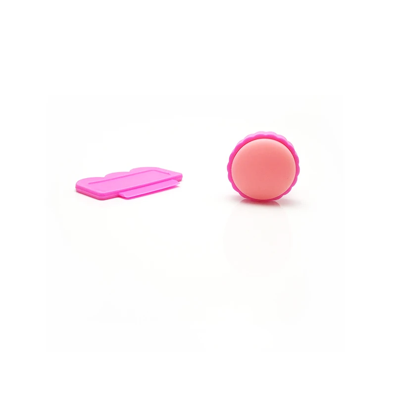 Силиконовая головка для нейл-арта штамп с пластиковым скребком двойная головка и одна головка Мини-нейл-арта штамп для ногтей художественный инструмент LSJ - Цвет: Mini Pink