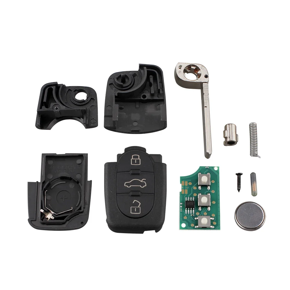 BHKEY 3 кнопки 433 мГц удаленной машине ключ для AUDI 4D0837231K 4D0837231A Flip Fold ID48 чип для A3 A4 A6 A8 старые модели