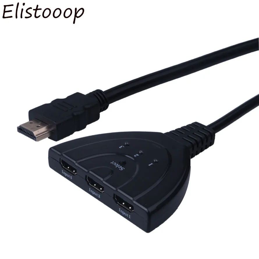 Разветвитель HDMI Elistoop Mini 3 порта кабель 1 4b 4K * 2K 1080P переключатель в концентратор