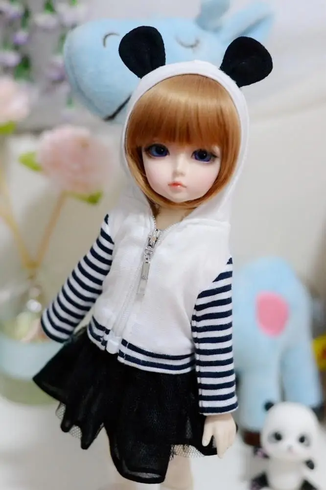 

[wamami] 05# Girl White&Black 2pc Strip Hoodie/Dress 1/6 SD AOD DOD DZ BJD Dollfie
