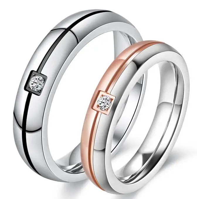 

Lovers' Wedding Ring Hot Selling 316L Stainless Steel Finger Rings For Women Men For Wedding Engagement GJ446