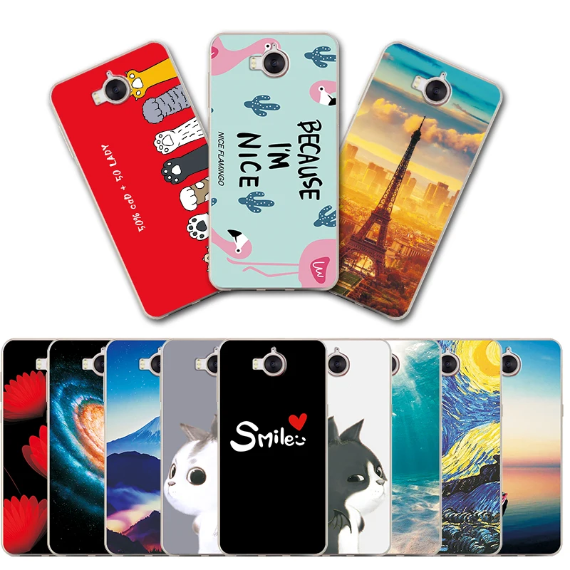 

For Huawei Y6 2017 Beautiful Various Case Back Cover Fundas For Huawei Y62017 Cute Animal Phone Shell Y6 2017 Dual Sim Capa