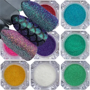 

1g Sugar Colorful Holographic Nail Glitter Pigment Powder 1g Dust Manicure Nail Art Glitter Chrome Powder Decorations