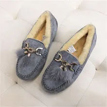 Зимние ботильоны на нескользящей резиновой подошве; натуральный мех; толстая шерсть; зимние сапоги из натуральной воловьей кожи; теплая женская обувь