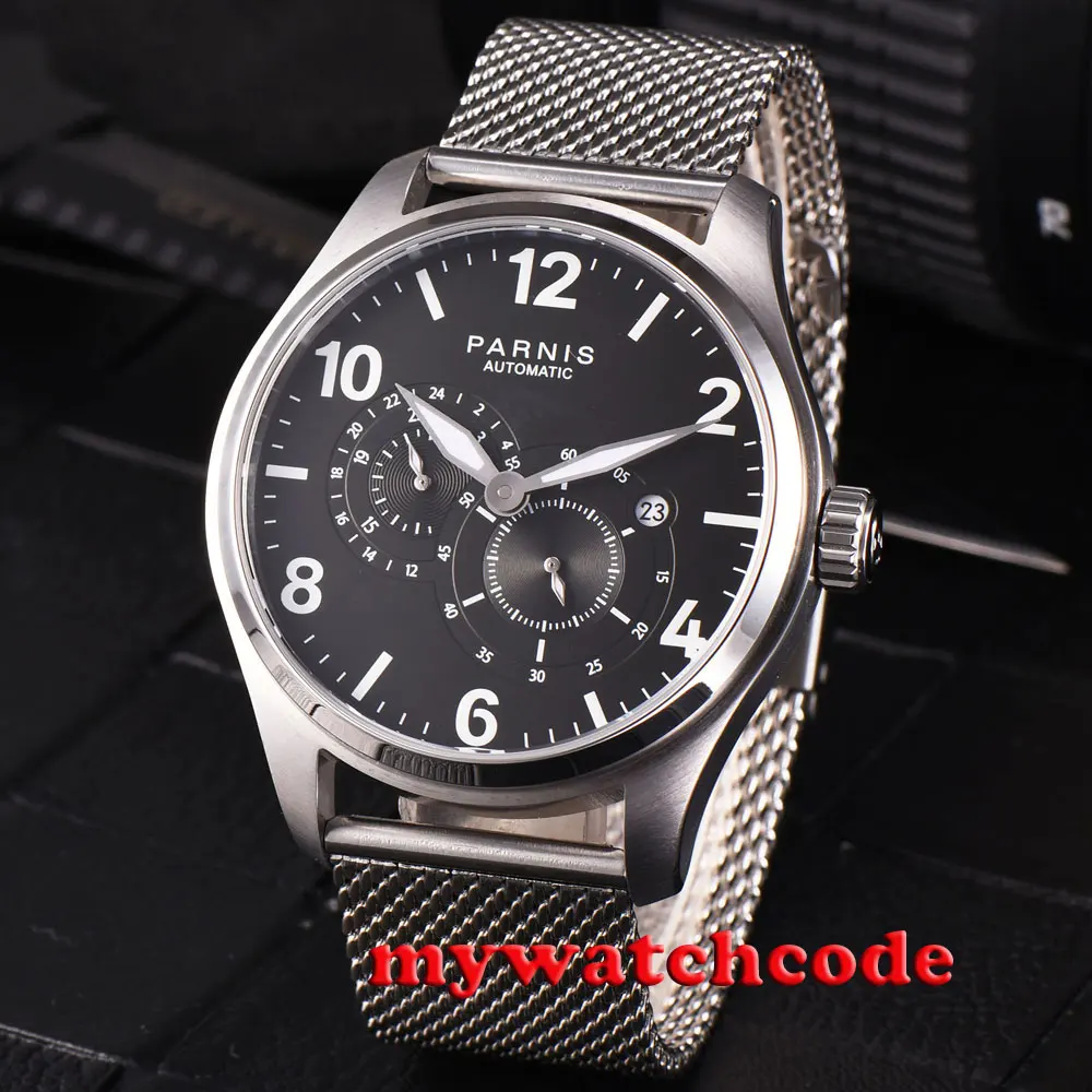 44mm parnis black dial sapphire glass 21 jewels miyota automatic mens watch P813 44mm parnis black dial sapphire glass 21 jewels miyota automatic mens watch P813