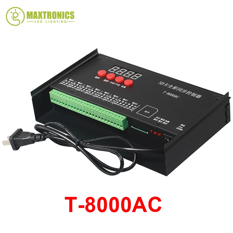 Высокое качество T8000 AC110-240V SD карты пикселей контроллер для WS2801 WS2811 LPD8806 Макс 8192 пикселей DC5V