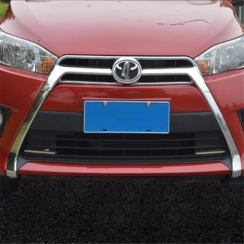 

car accessories chromium parts 14 dazzle net modified beard mustache face decorative front bumper trim bright FOR Toyota Yaris